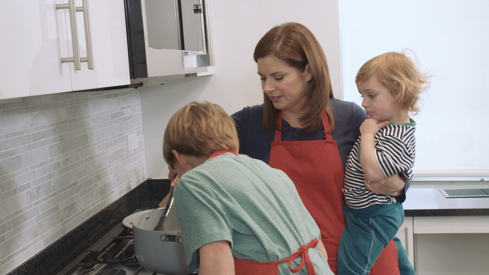 Burnett seen here with her kids.