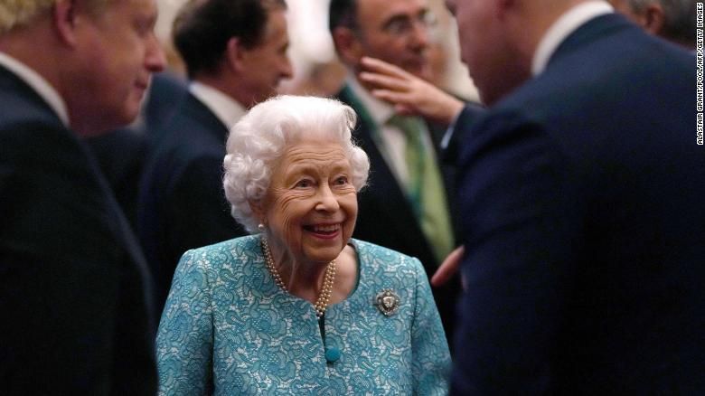 The Queen greets Britain's Prime Minister Boris Johnson