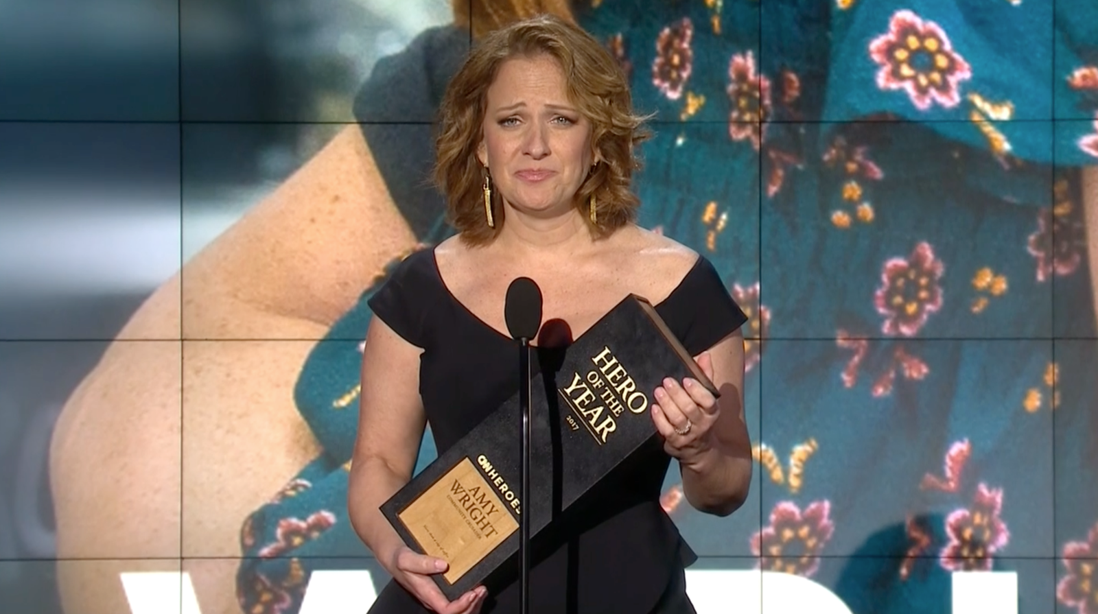 Wright winning CNN's Hero of the Year award in 2017.