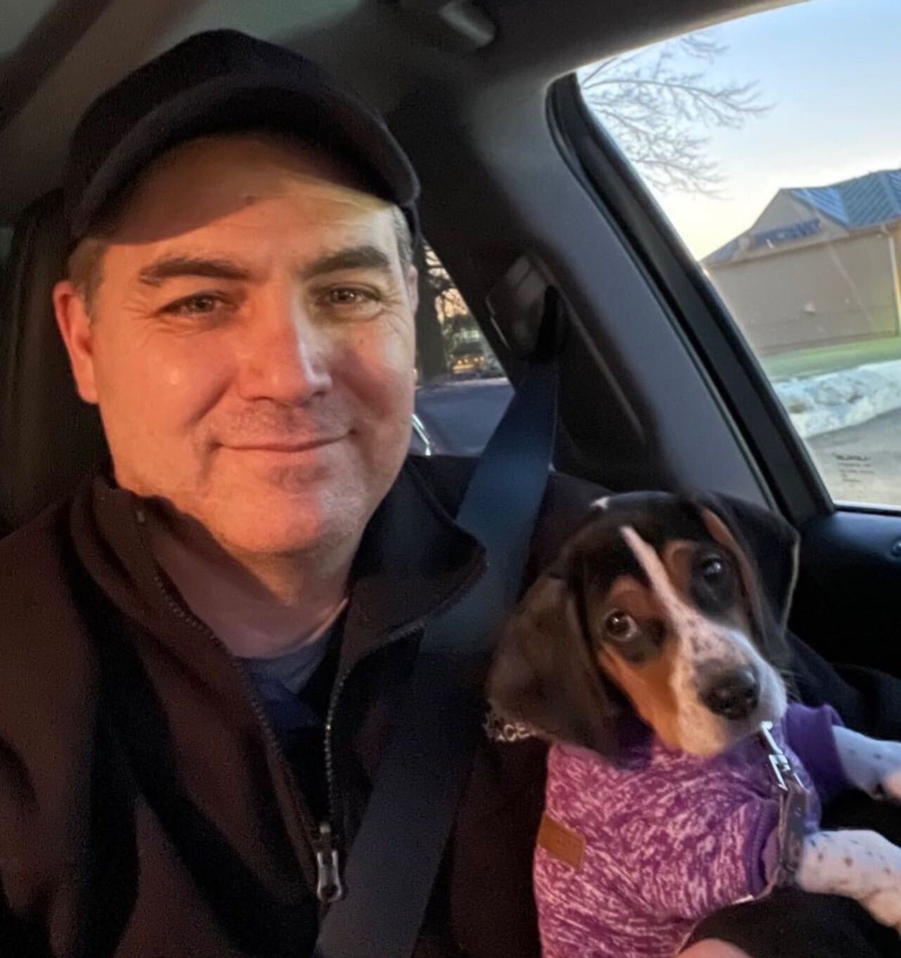 Jim Acosta and his dog Duke