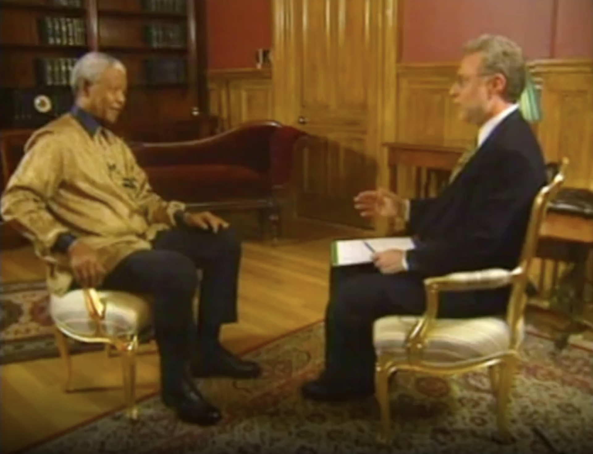 Blitzer interviewing Nelson Mandela